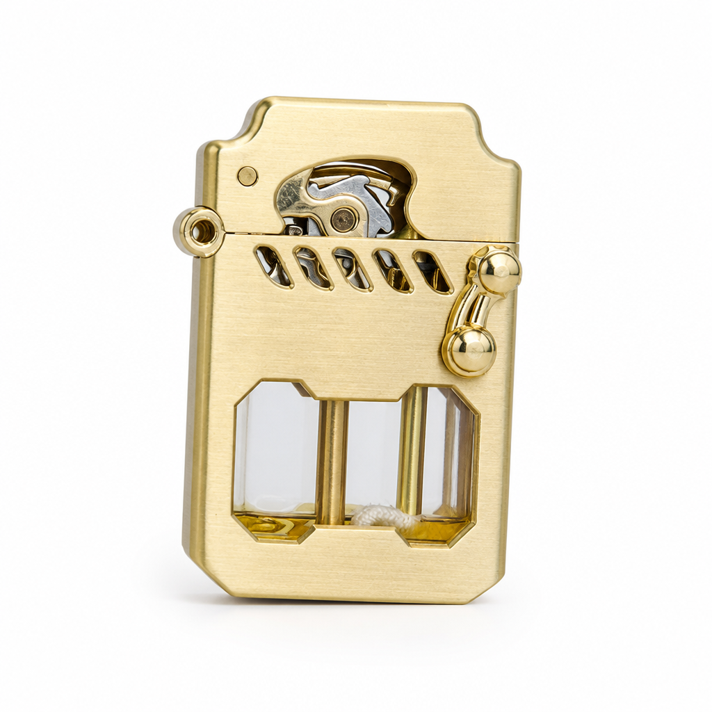 Pocket Lighter Windproof Flame Refillable Metal Compact