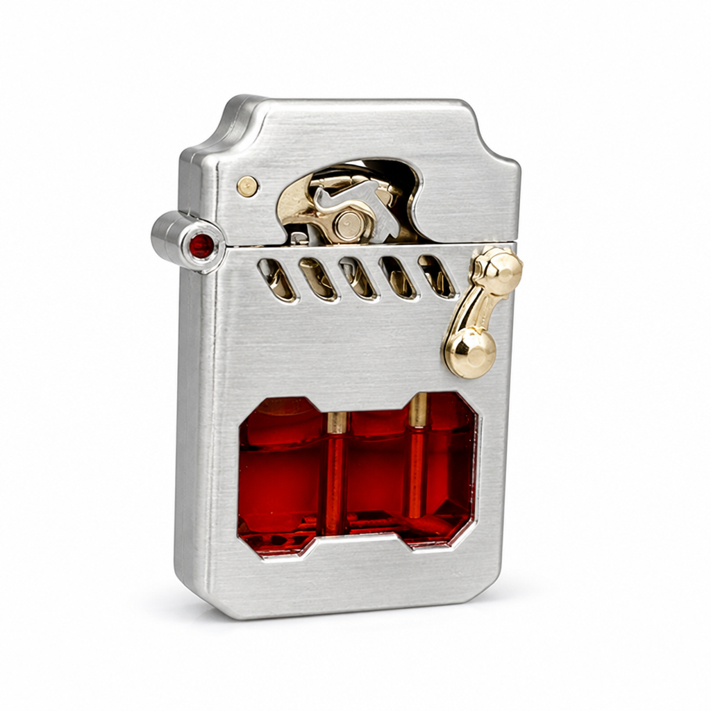 Pocket Lighter Windproof Flame Refillable Metal Compact