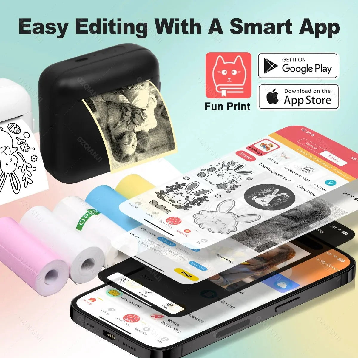 Pocket Thermal Printer Bluetooth Ink-Free