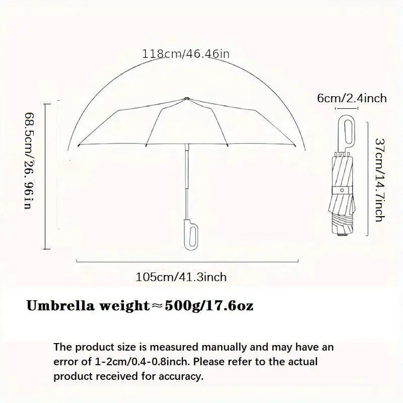 Pocket Umbrella Automatic Open Ring Handle & Water-Repellent Canopy