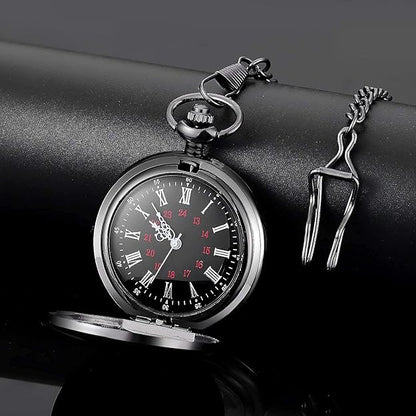 Pocket Watch Quartz Movement Roman Numerals Chain Included