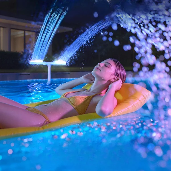 Pool Fountain Solar-Powered RGB LED Remote & App Control