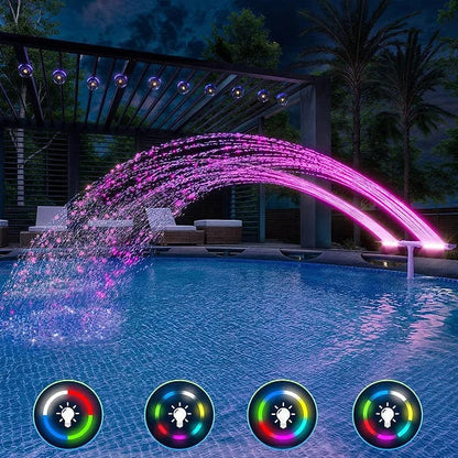 Pool Fountain Solar-Powered RGB LED Remote & App Control