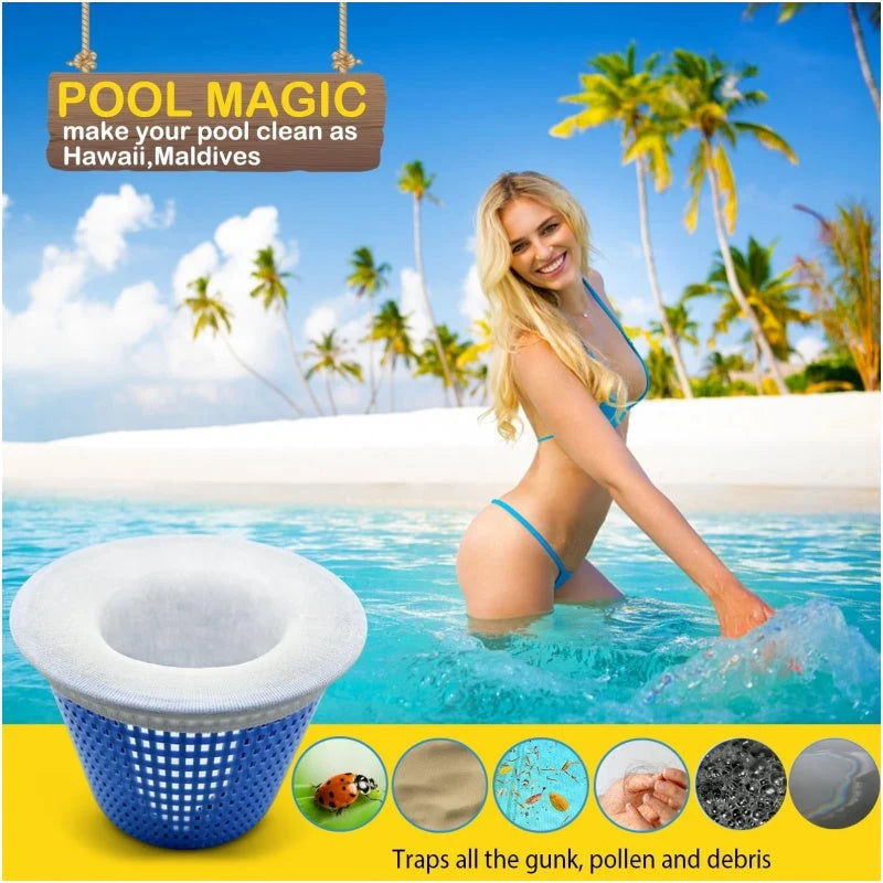 Pool Skimmer Socks Nylon Pre-Filter Fits 5.1-8.7 Inch