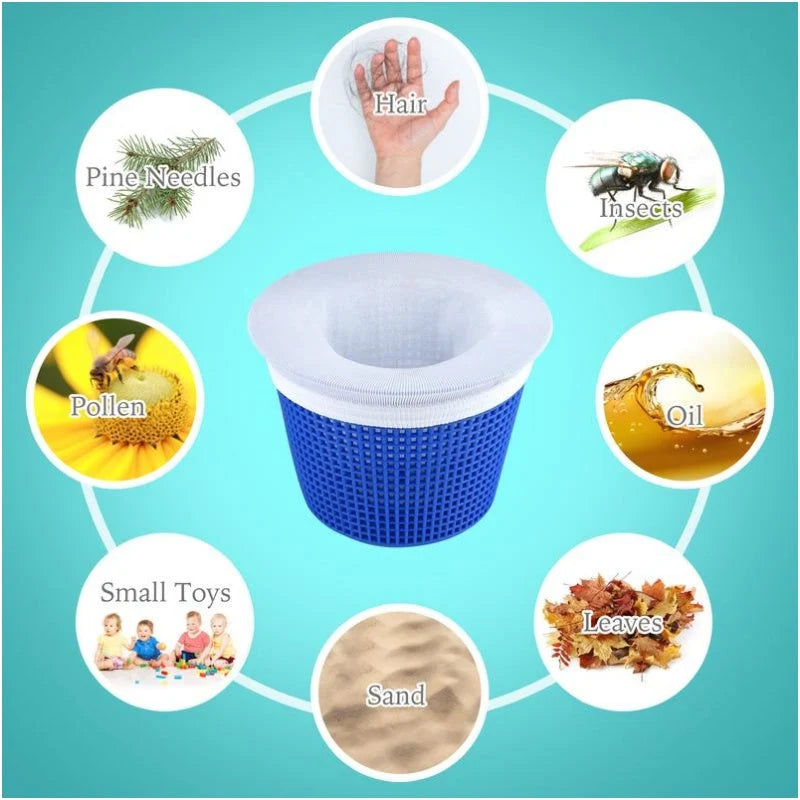 Pool Skimmer Socks Nylon Pre-Filter Fits 5.1-8.7 Inch
