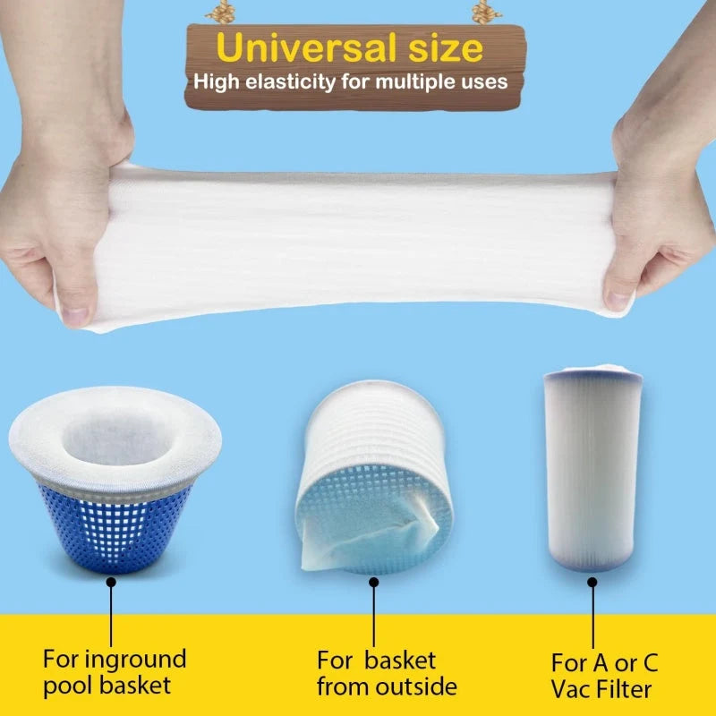 Pool Skimmer Socks Nylon Pre-Filter Fits 5.1-8.7 Inch