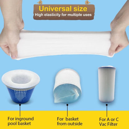 Pool Skimmer Socks Nylon Pre-Filter Fits 5.1-8.7 Inch