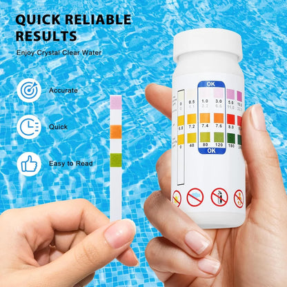 Pool Test Strips Triple Chlorine pH Alkalinity 50 Pack