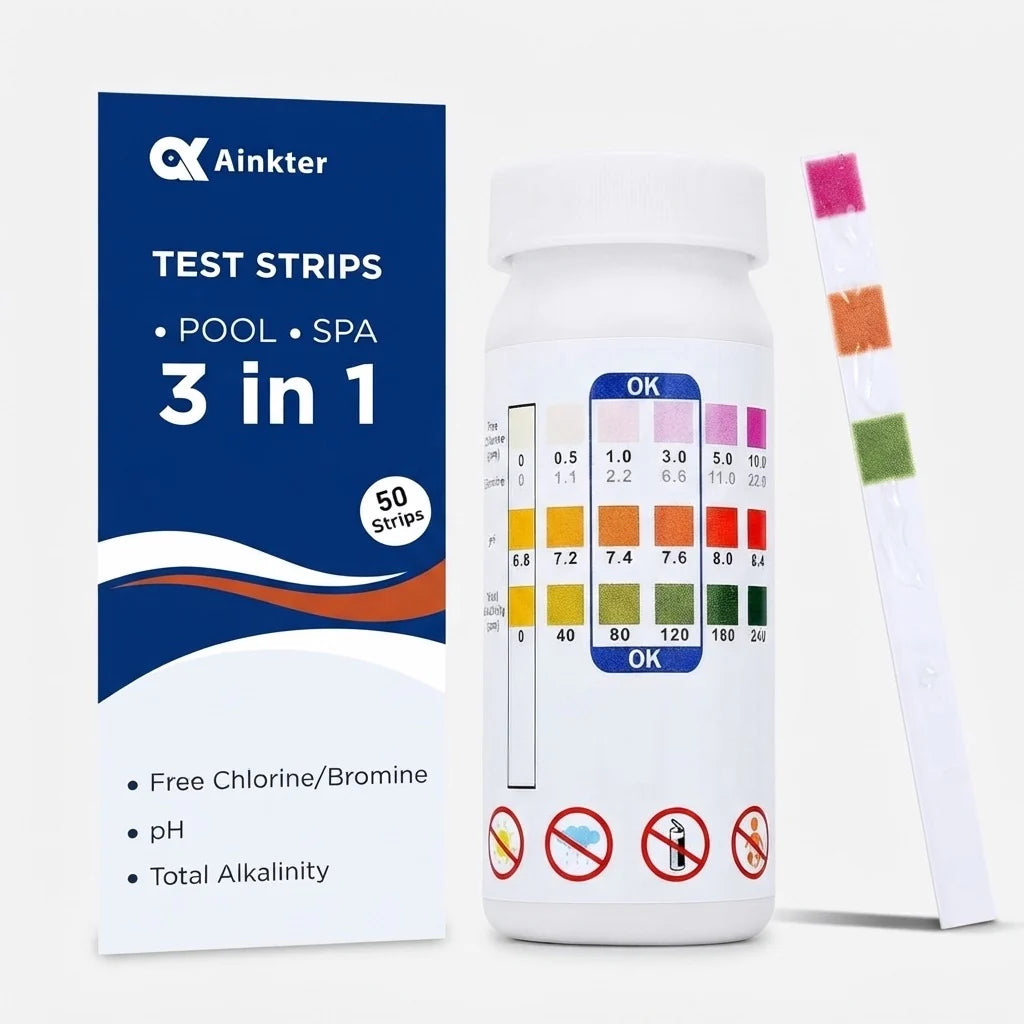 Pool Test Strips Triple Chlorine pH Alkalinity 50 Pack