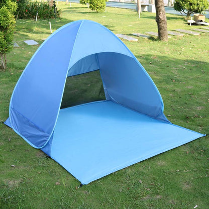 Pop-Up Beach Tent 2-Person Instant Setup Silver-Coated UV Blocking