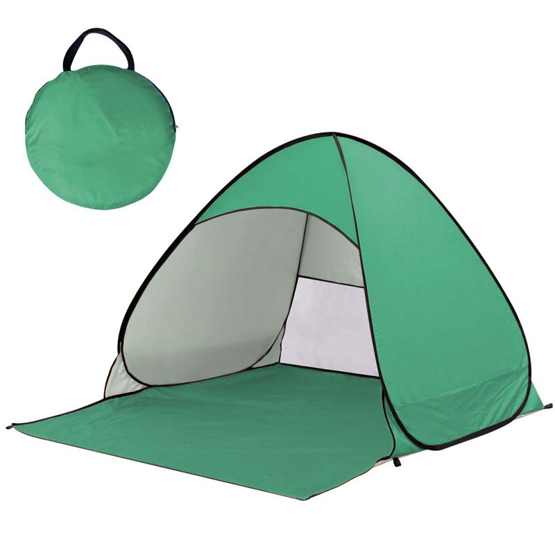 Pop-Up Beach Tent 2-Person Instant Setup Silver-Coated UV Blocking