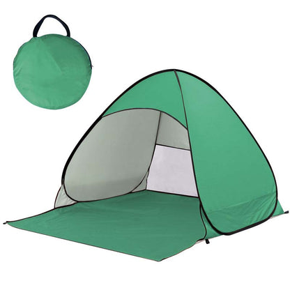 Pop-Up Beach Tent 2-Person Instant Setup Silver-Coated UV Blocking