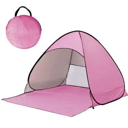 Pop-Up Beach Tent 2-Person Instant Setup Silver-Coated UV Blocking