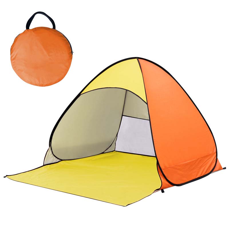 Pop-Up Beach Tent 2-Person Instant Setup Silver-Coated UV Blocking