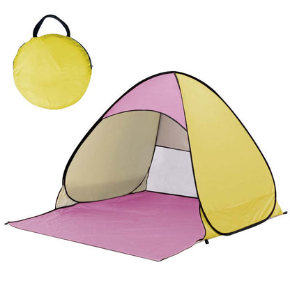 Pop-Up Beach Tent 2-Person Instant Setup Silver-Coated UV Blocking