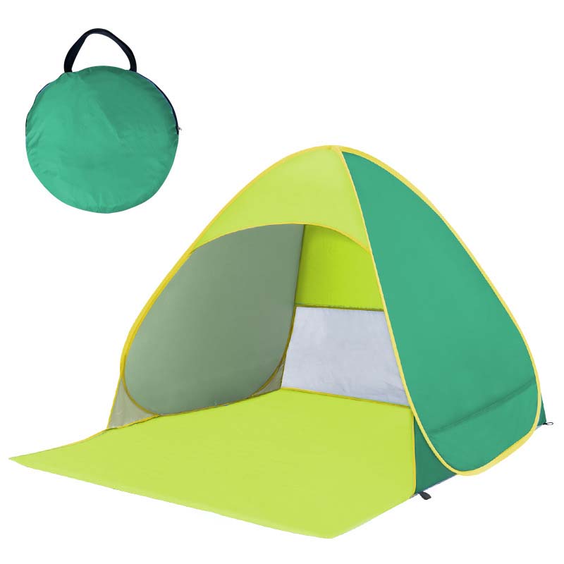 Pop-Up Beach Tent 2-Person Instant Setup Silver-Coated UV Blocking