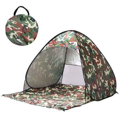 Pop-Up Beach Tent 2-Person Instant Setup Silver-Coated UV Blocking