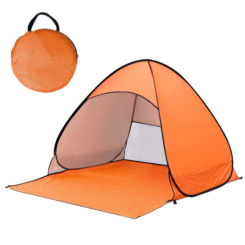 Pop-Up Beach Tent 2-Person Instant Setup Silver-Coated UV Blocking
