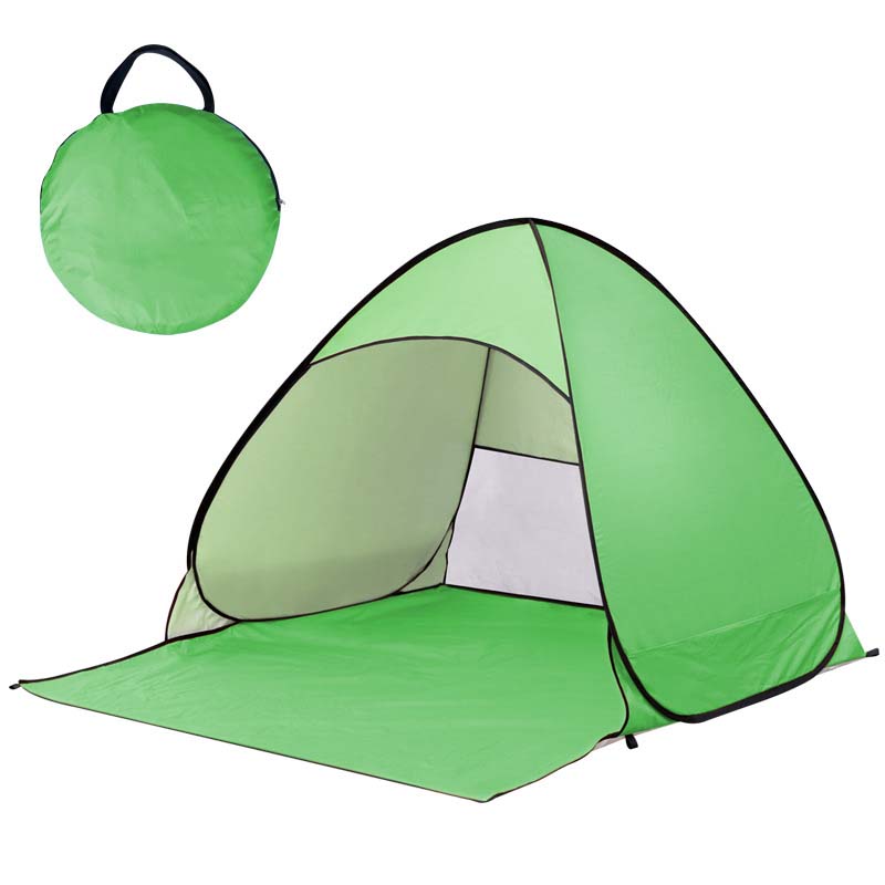 Pop-Up Beach Tent 2-Person Instant Setup Silver-Coated UV Blocking