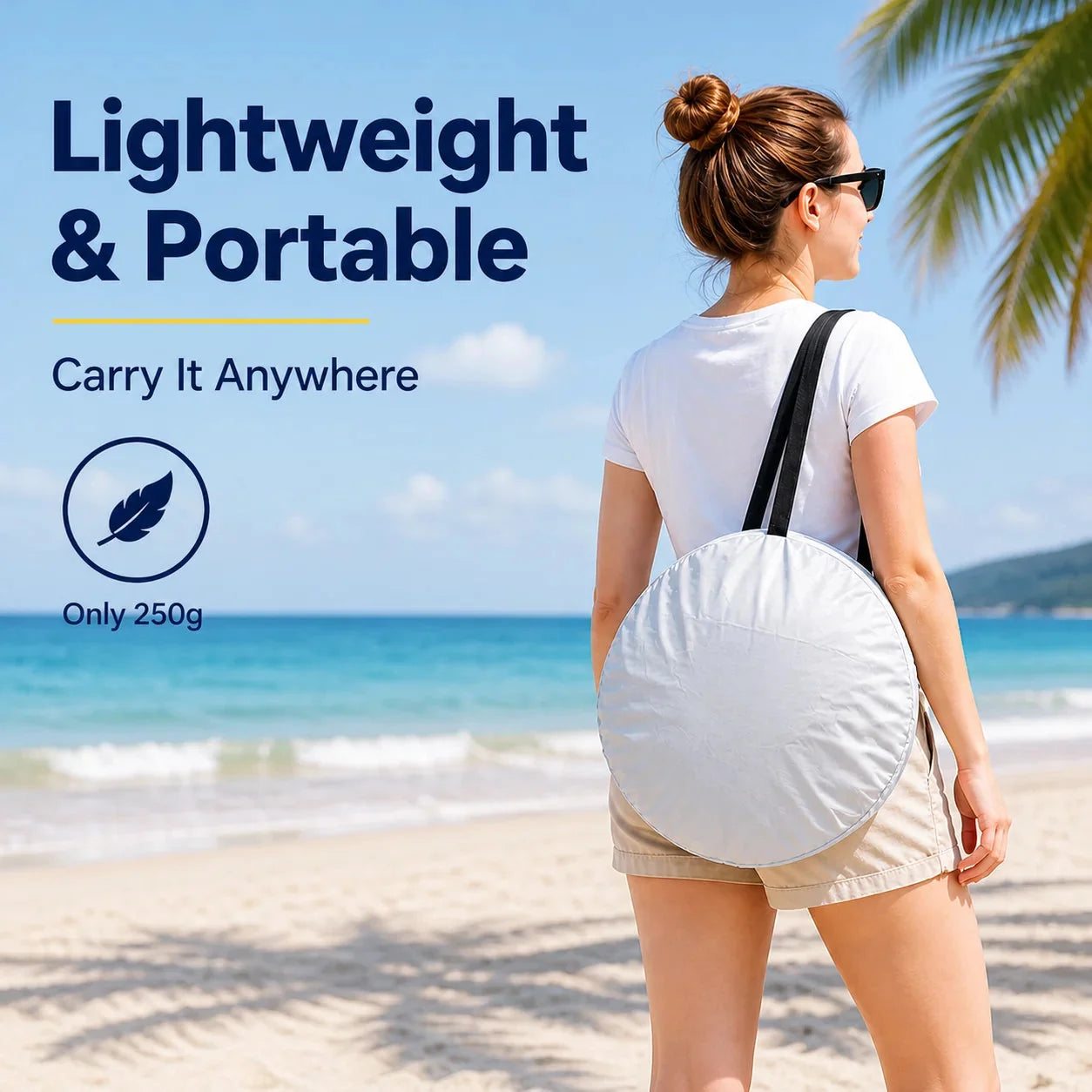 Pop-Up Beach Tent Automatic UV-Blocking Integrated Mat