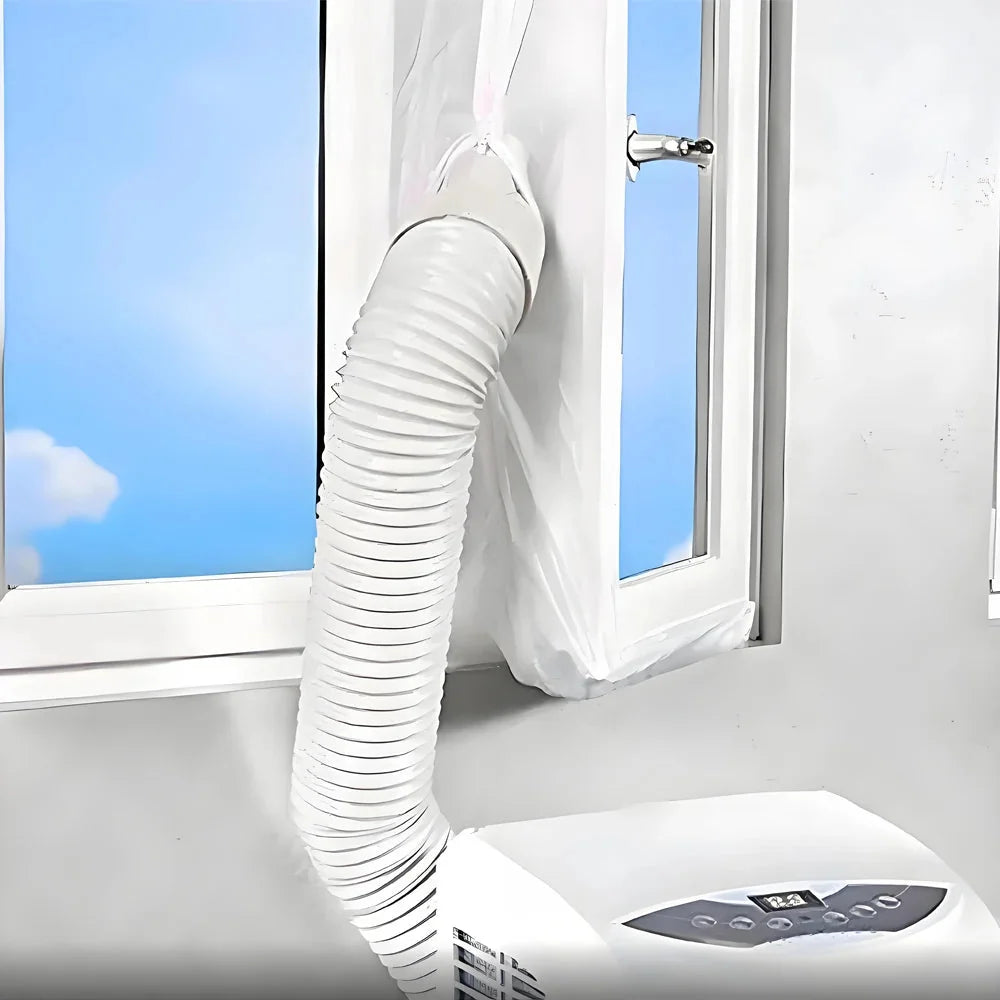Portable AC Window Seal Zippered Airtight Stretch Fabric
