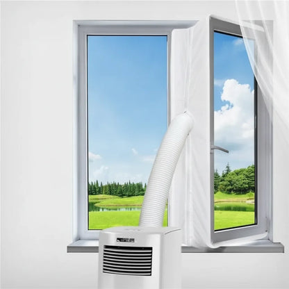 Portable AC Window Seal Zippered Airtight Stretch Fabric