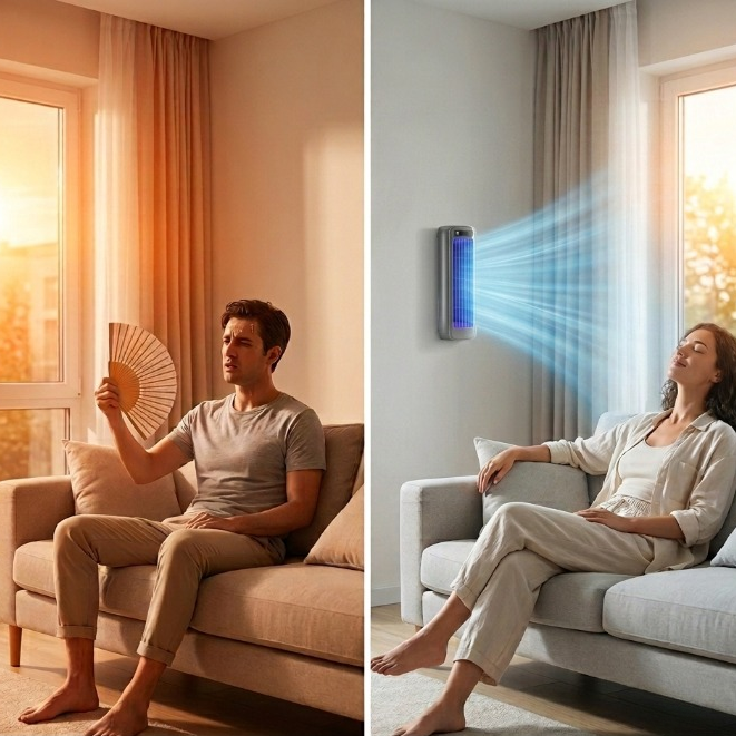 Portable Air Conditioner Wall-Mountable Plug-In & Battery