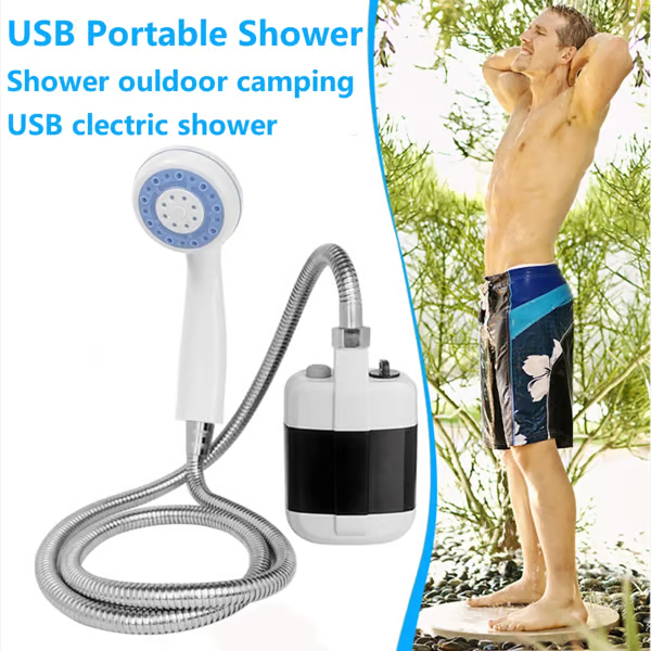 Portable Camping Shower USB Rechargeable High Flow
