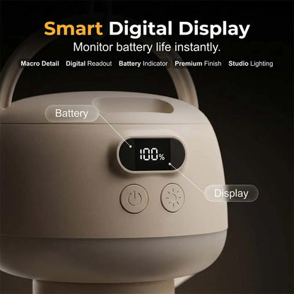Portable Ceiling Fan Rechargeable & Ultra-Quiet Warm LED