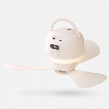 Portable Ceiling Fan Rechargeable & Ultra-Quiet Warm LED