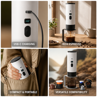 Portable Espresso Machine USB-C Charging & LCD Display