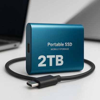 Portable External SSD 2TB High-Speed Aluminum Casing