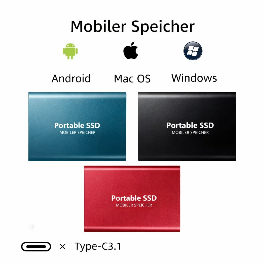 Portable External SSD 2TB High-Speed Aluminum Casing