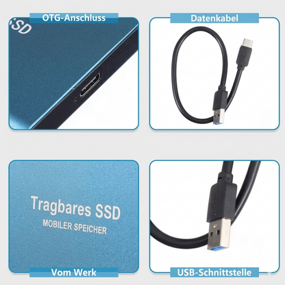 Portable External SSD 2TB High-Speed Aluminum Casing