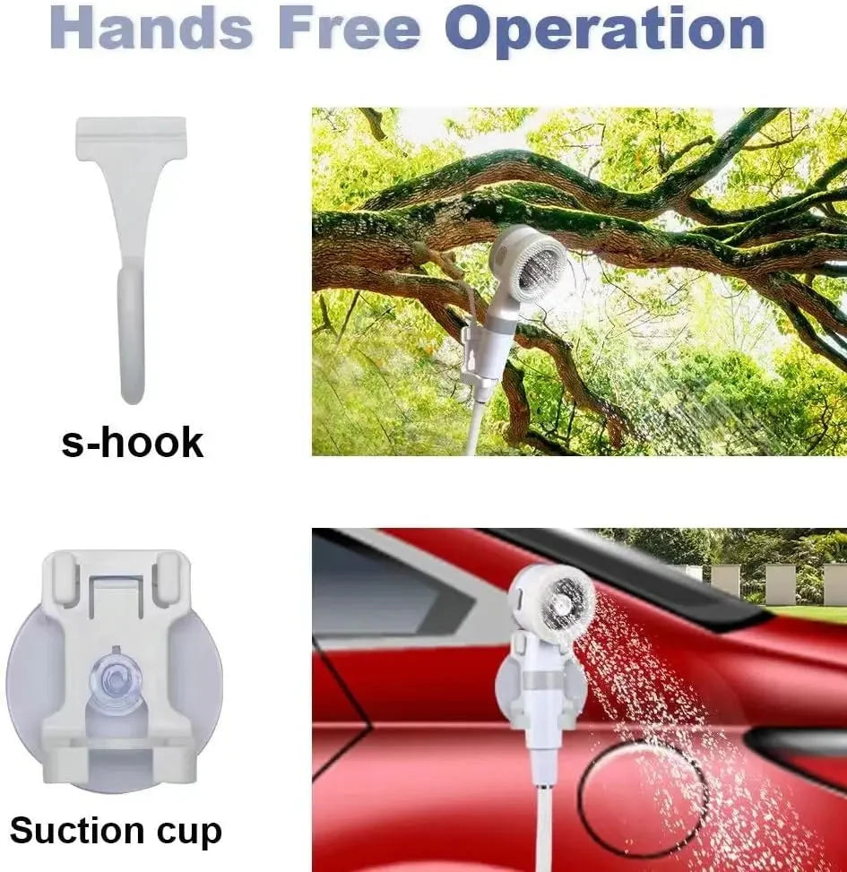 Portable Shower USB Rechargeable Adjustable Spray & Stop Valve