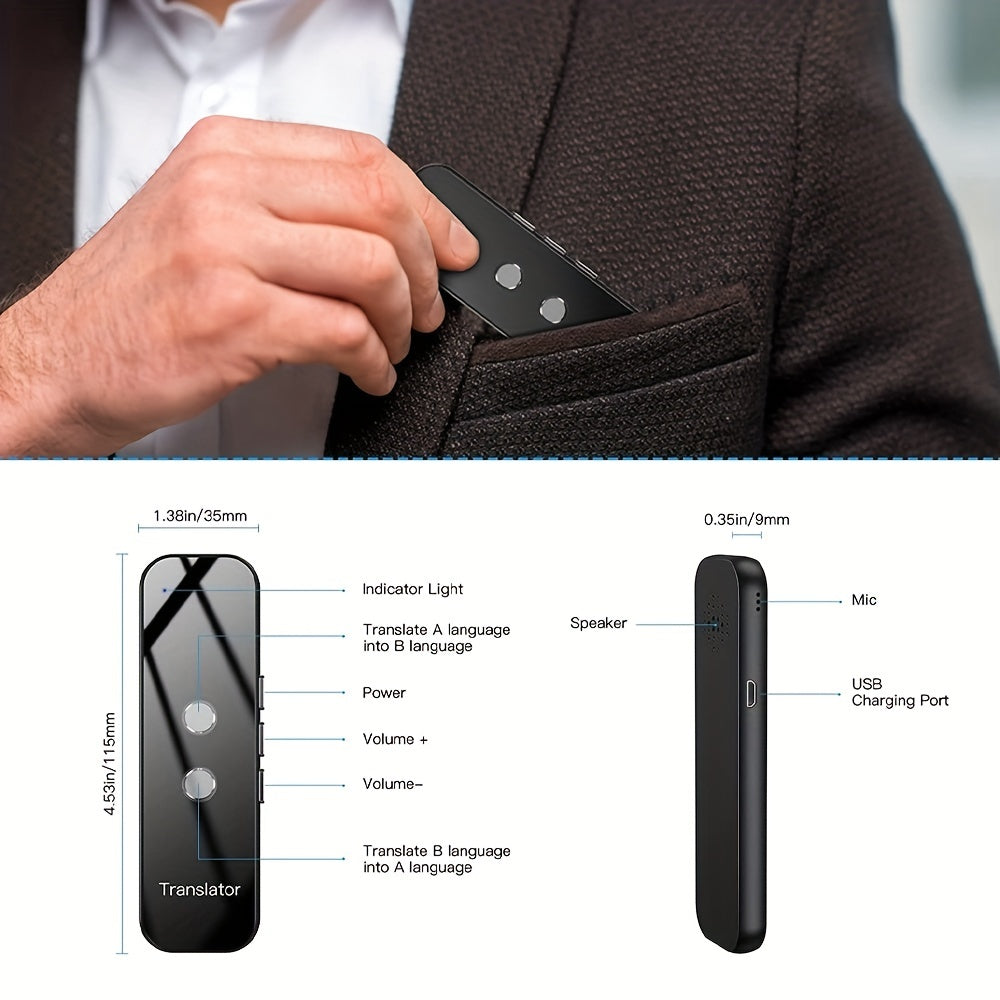 Portable Voice Translator Real Time 137 Languages USB Rechargeable