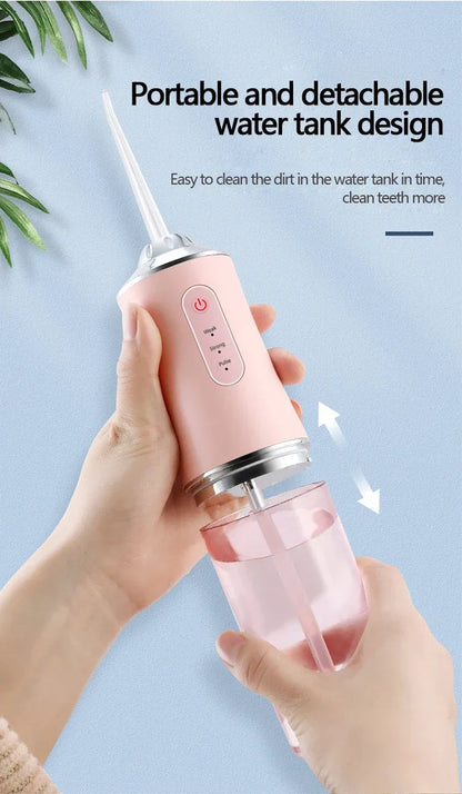 Portable Water Flosser Compact Waterproof Four Replaceable Heads