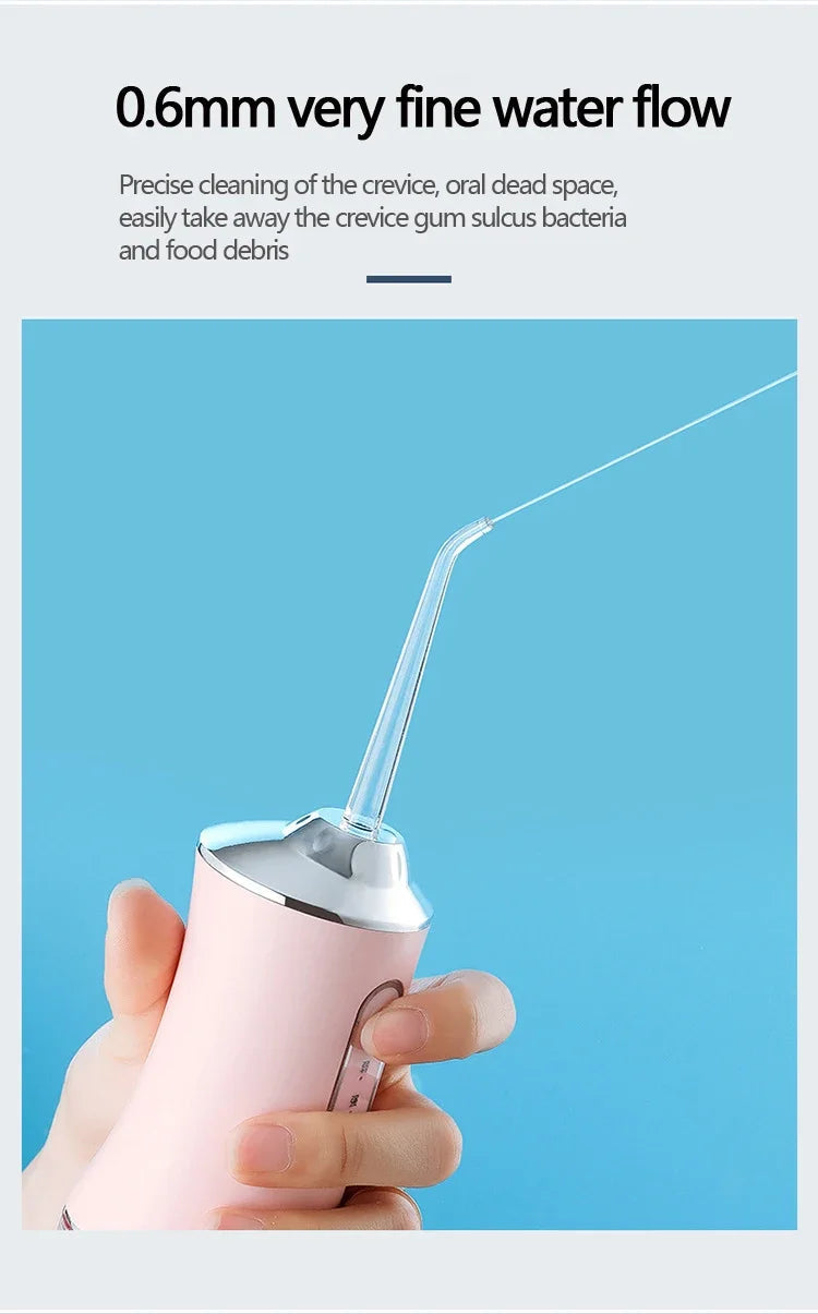 Portable Water Flosser Compact Waterproof Four Replaceable Heads