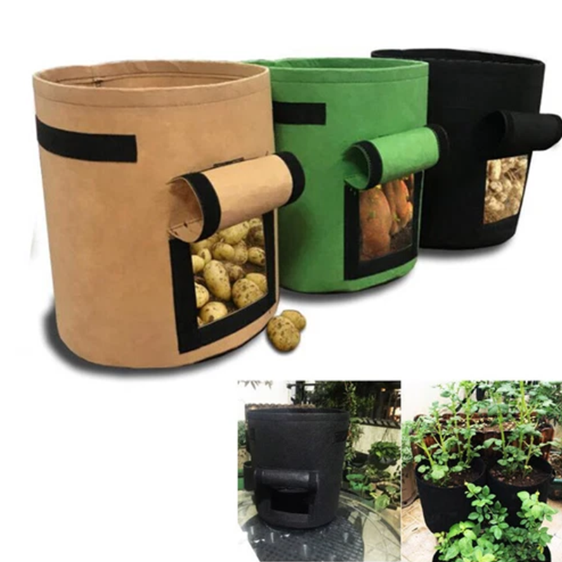 Potato Growing Bag Harvest Window Breathable Non-Woven Reinforced Handles