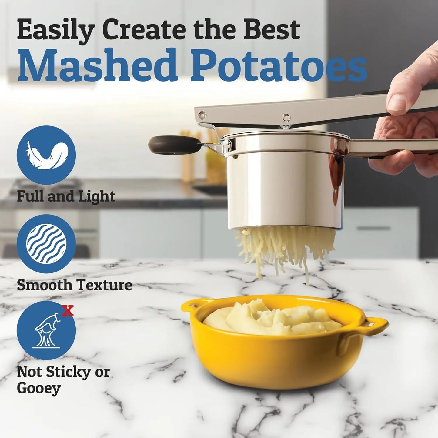 Potato Press Stainless Steel Smooth Mash