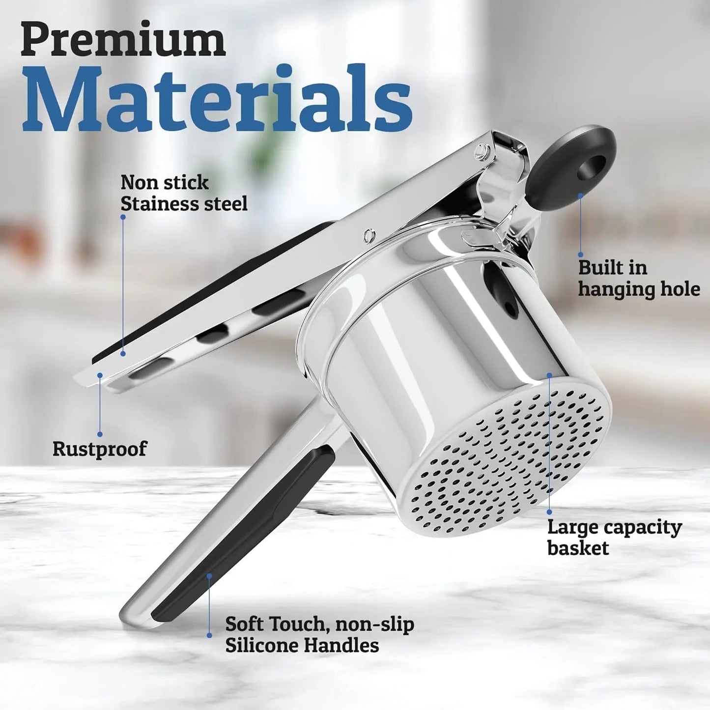Potato Press Stainless Steel Smooth Mash