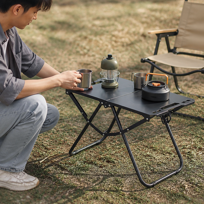 Powder-Coated Steel Camping Folding Table (40 cm Height)