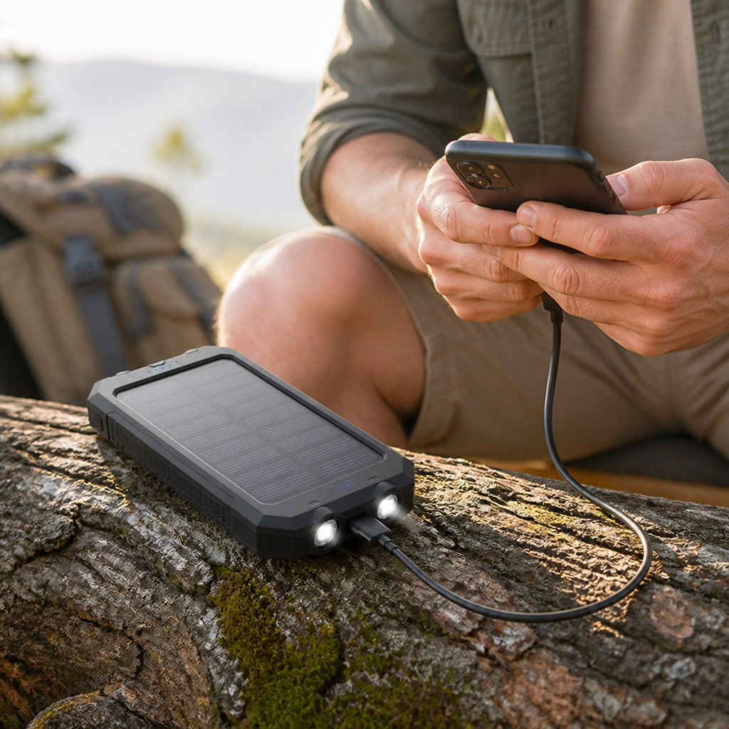 Power Bank 30,000mAh Solar & USB Charging Water-Resistant