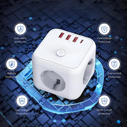 Power Strip 7-in-1 USB-C & USB-A Surge Protected