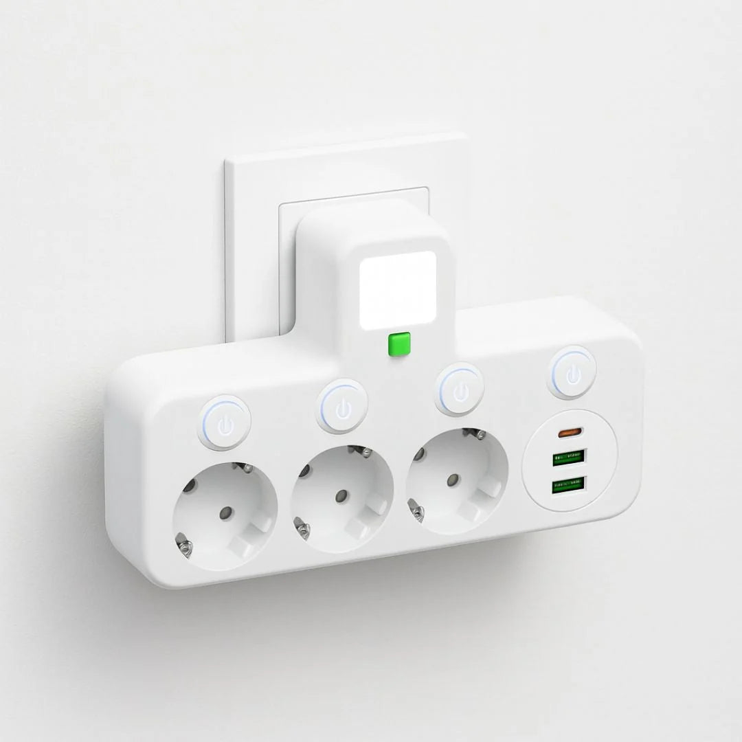 Power Strip Surge Protected 3 Schuko USB-C & USB-A