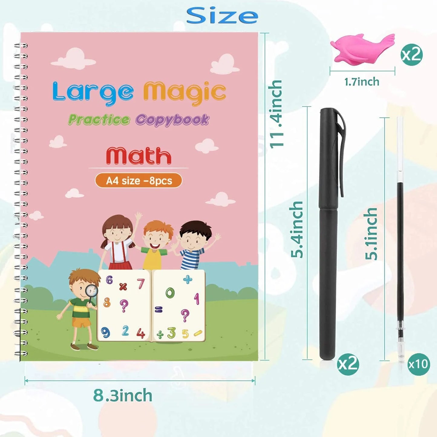 Preschool Writing Set 4 Workbooks Tear-Resistant Pages