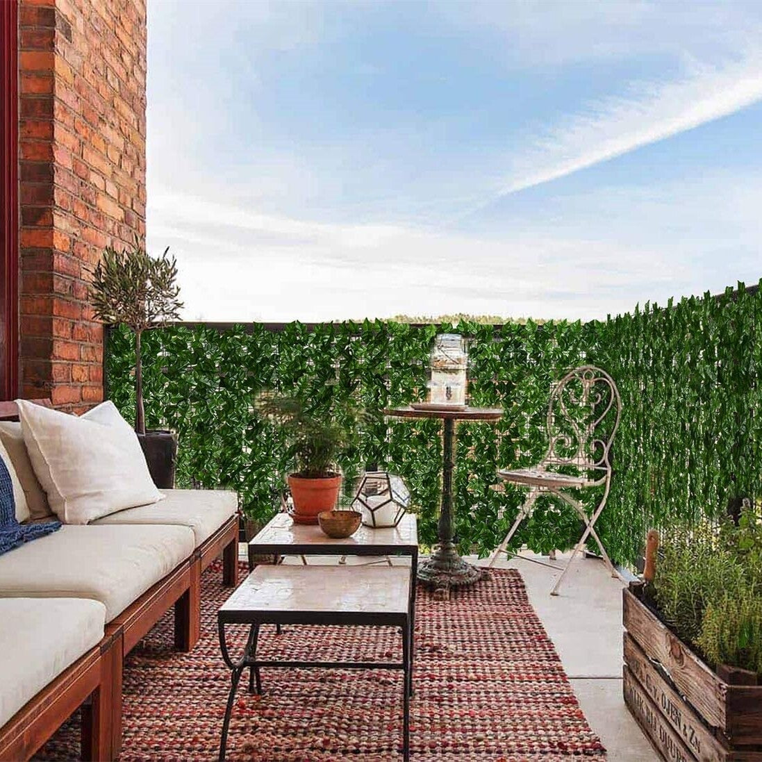 Privacy Screen Realistic Leaf UV-Resistant Cut To Fit