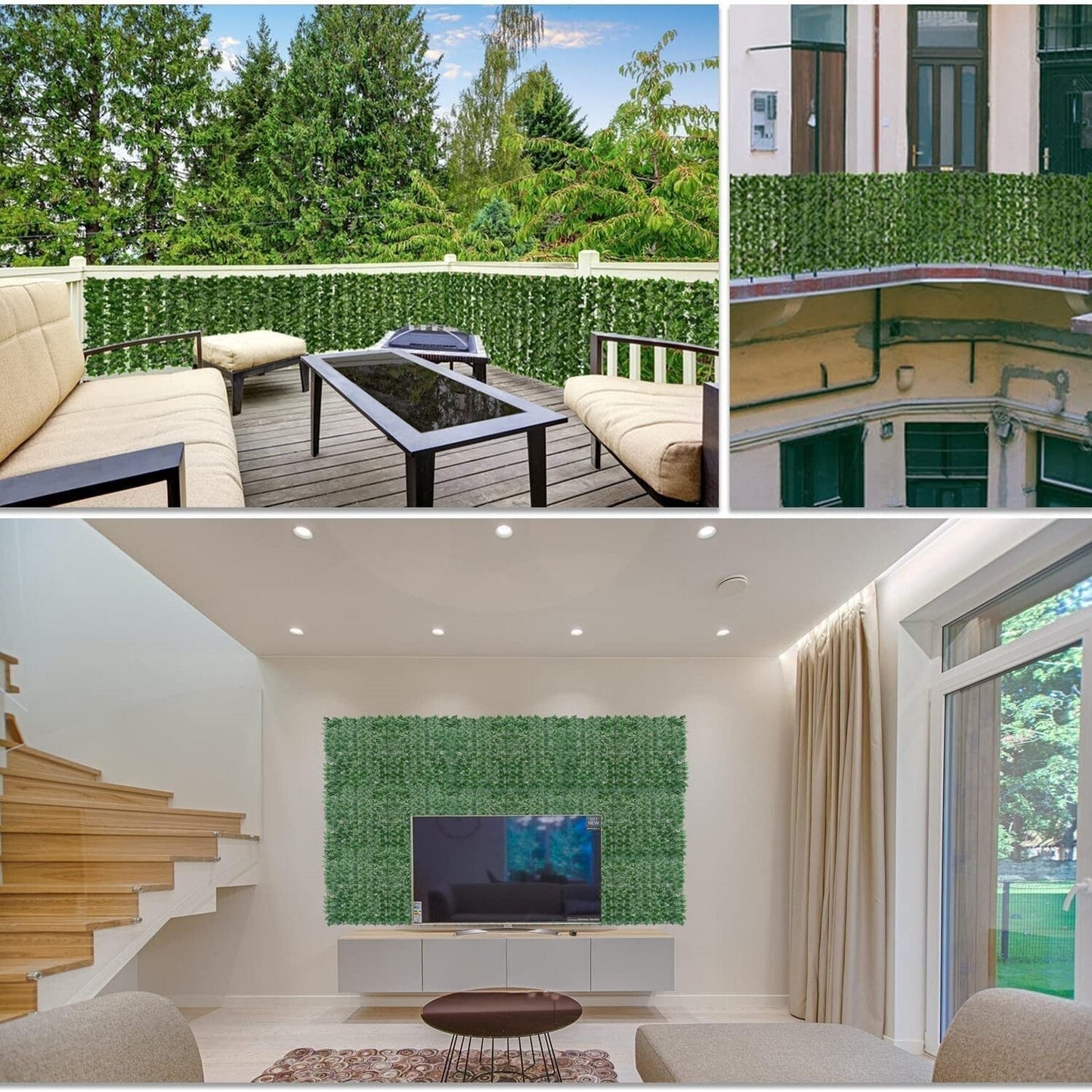 Privacy Screen Realistic Leaf UV-Resistant Cut To Fit