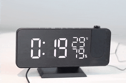 Projection Alarm Clock 180° Rotating Dual Alarm USB Charging