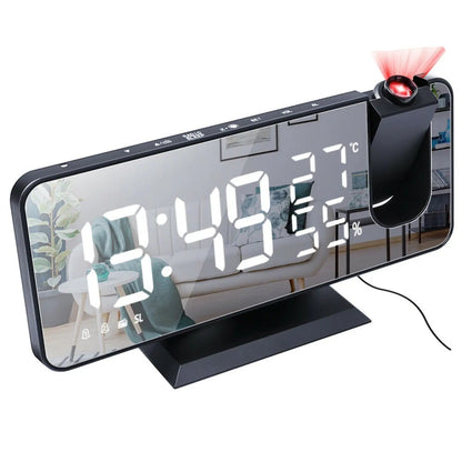 Projection Alarm Clock 180° Rotating Dual Alarm USB Charging